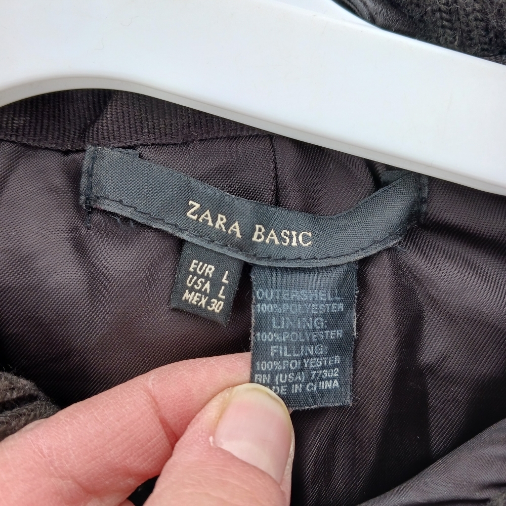 Zara Basic Size Large Puffer Jacket Wide Shawl Co… - image 4